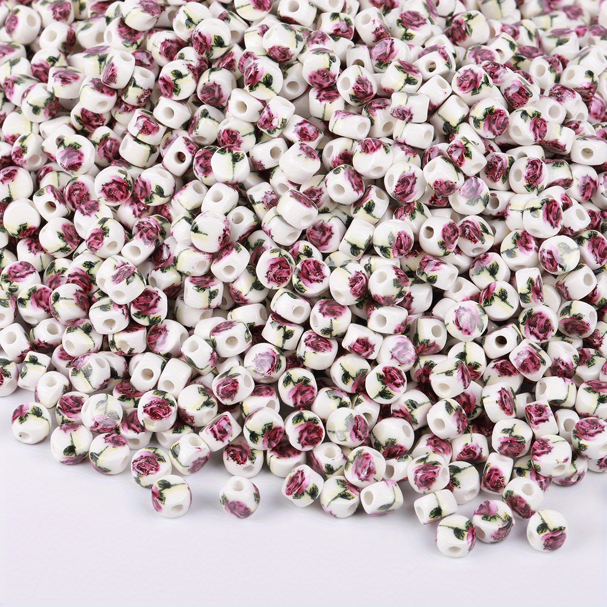 50pcs Random Ceramic Beads for DIY Hand-Woven Bracelet Necklace